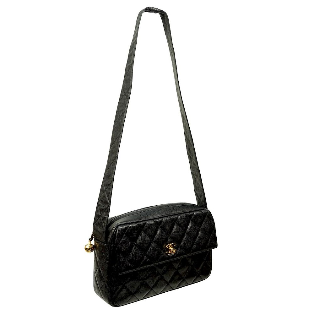 Appraisal: Chanel Bag Chanel Black Quilted Leather Rectangular Front Flap Shoulder