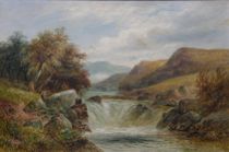 Appraisal: Walter E Ellis British th th Century Landscape with Waterfall