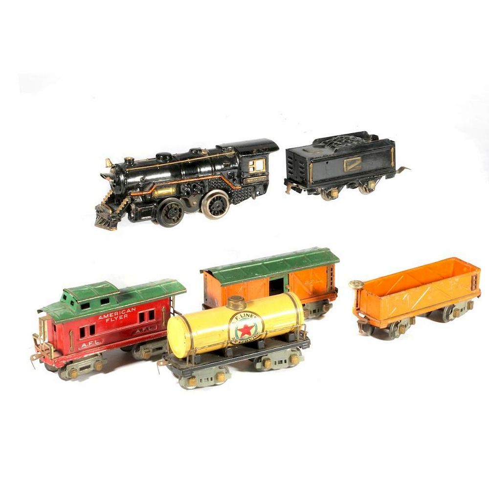 Appraisal: AF O Gauge Prewar Freight Set with Steam Locomotive AF