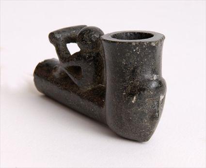 Appraisal: WOODLANDS STONE EFFIGY PIPE in