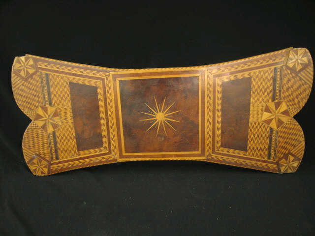 Appraisal: Victorian Inlaid Game Board Piece Folk Art style approx x