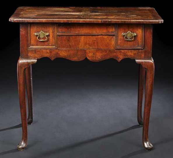 Appraisal: George I-Style Walnut Lowboy mid- th century the rounded rectangular