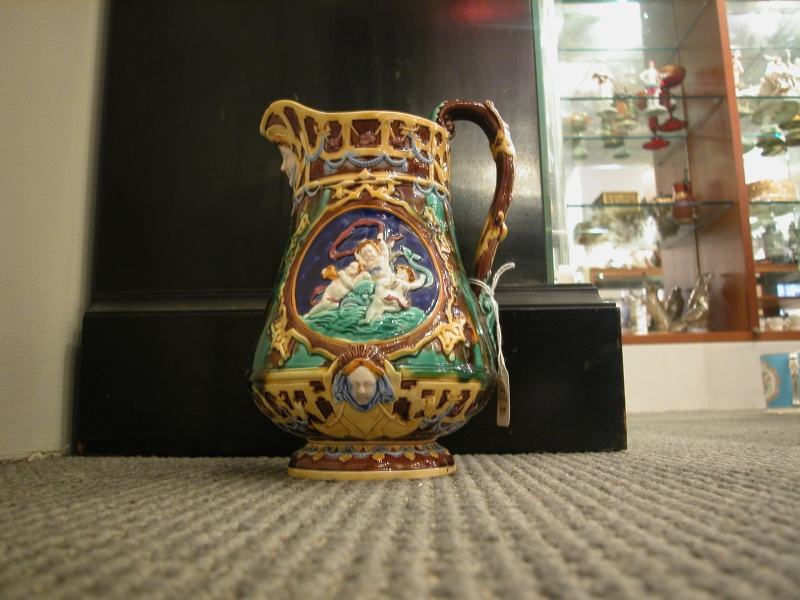 Appraisal: Wedgwood Majolica Jug England th century polychrome enamel decorated and