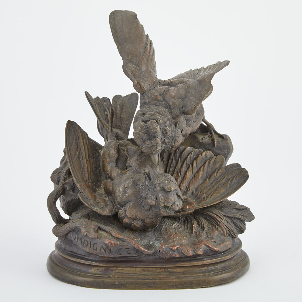 Appraisal: French Bronze Group of Two Birds Cast from a model