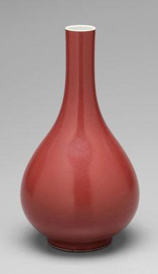 Appraisal: Chinese porcelain bottle vase finely textured even purple-red liver red