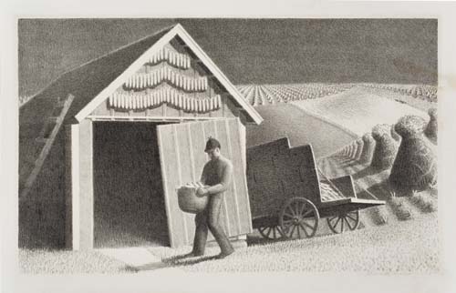 Appraisal: GRANT WOOD Seed Time and Harvest Lithograph x mm x