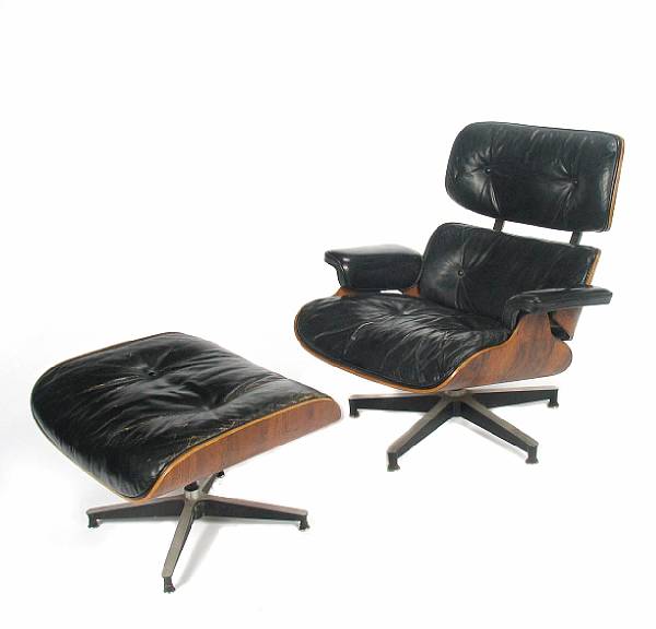 Appraisal: A Charles and Ray Eames lounge chair and ottoman for