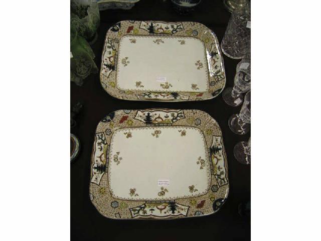 Appraisal: Victorian English Ironstone Platters oriental influence transferware