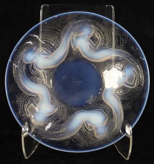 Appraisal: Rene Lalique Calypso molded opalescent and clear glass plate Rene