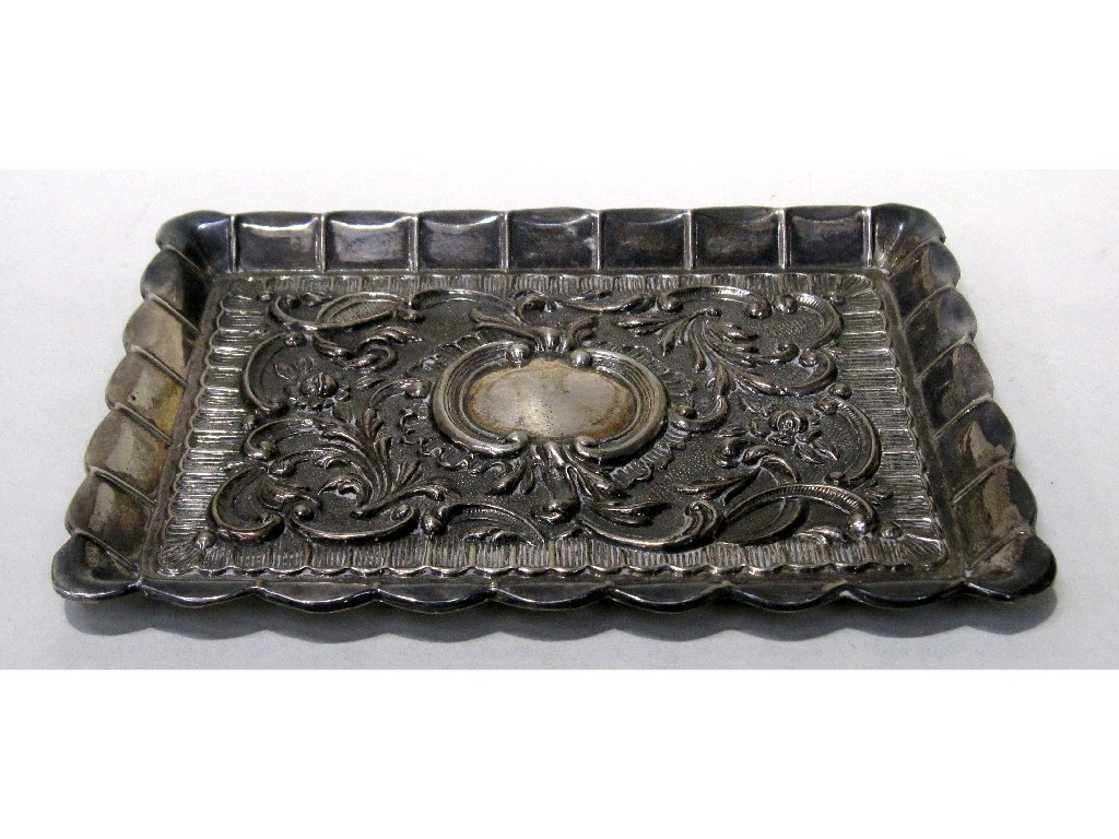 Appraisal: Embossed white metal tray marked with a star