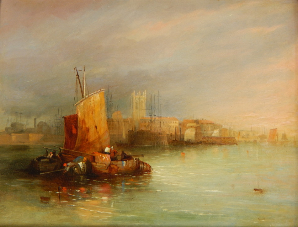 Appraisal: Frederick Calvert c -c View of Hull oil on board