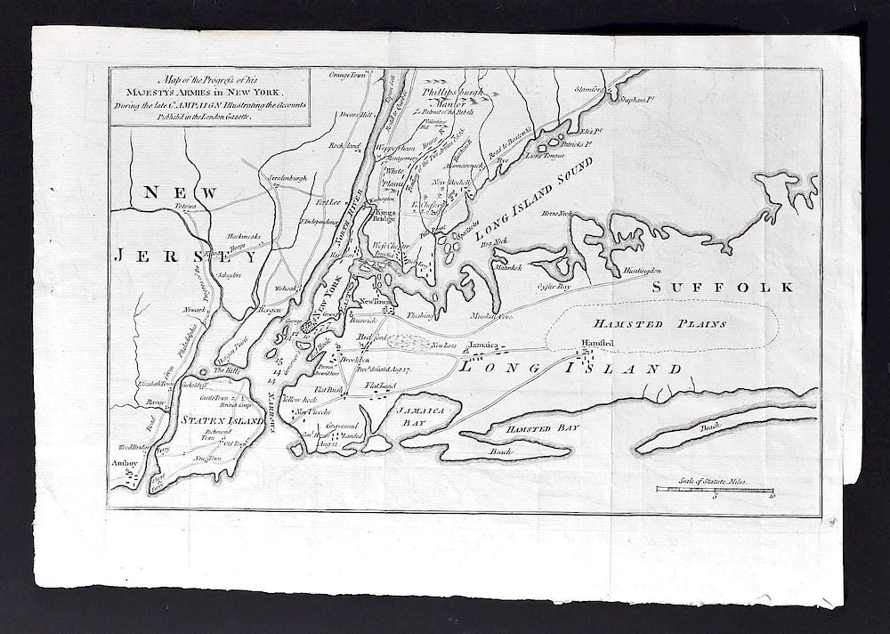 Appraisal: Revolutionary War Map of Colonial New York Map of the