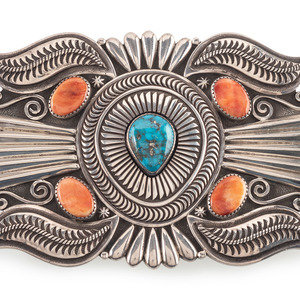 Appraisal: Dan Oliver Din th st century Sterling Silver Belt Buckle