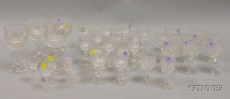 Appraisal: Two Partial Sets of Colorless Cut Glass Stemware a set