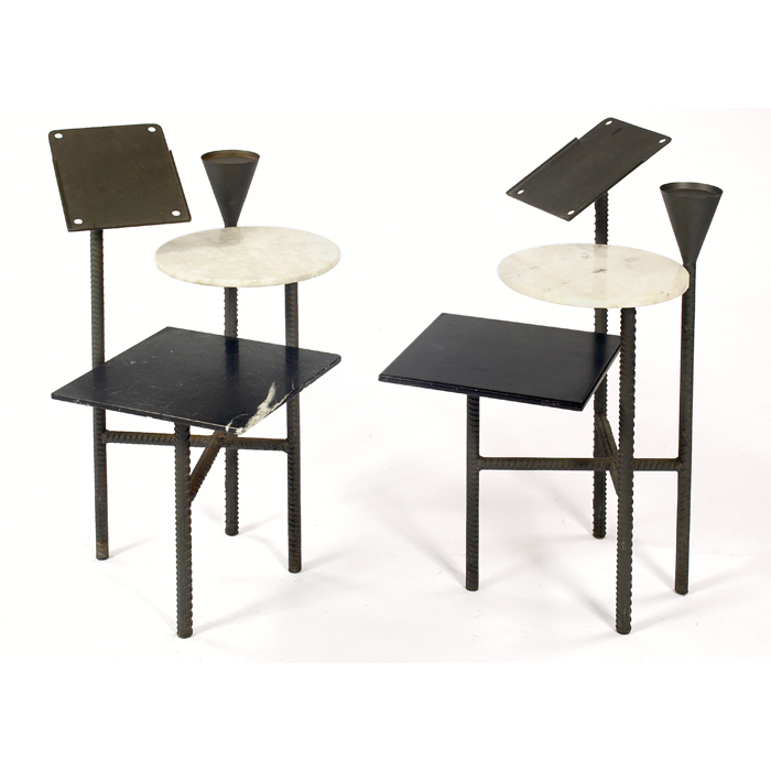 Appraisal: Philippe Starck Telephone tables pair designed for the Paramount Hotel