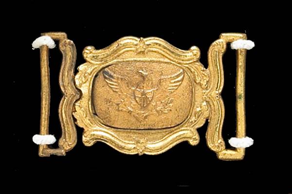 Appraisal: A militia officer's waist belt platecirca - Cast gilt brass