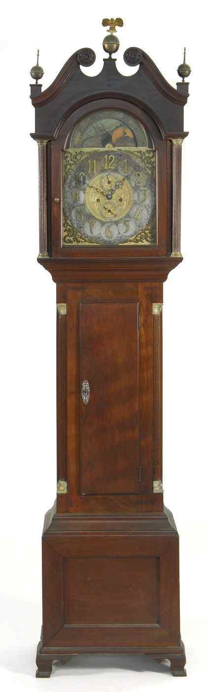 Appraisal: TALL-CASE CLOCKLate th Early th CenturyIn Roxbury-style mahogany case Brass