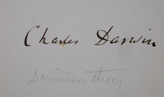 Appraisal: CHARLES DARWIN Signature on card PROVENANCE Museum of American Presidents