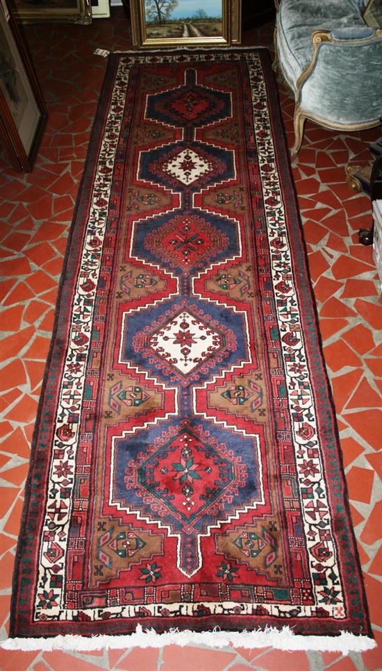 Appraisal: Old Persian Heriz runner circa ' x ' of border