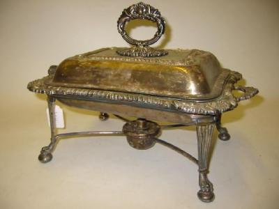 Appraisal: A LATE VICTORIAN ENTREE DISH on burner stand of waisted