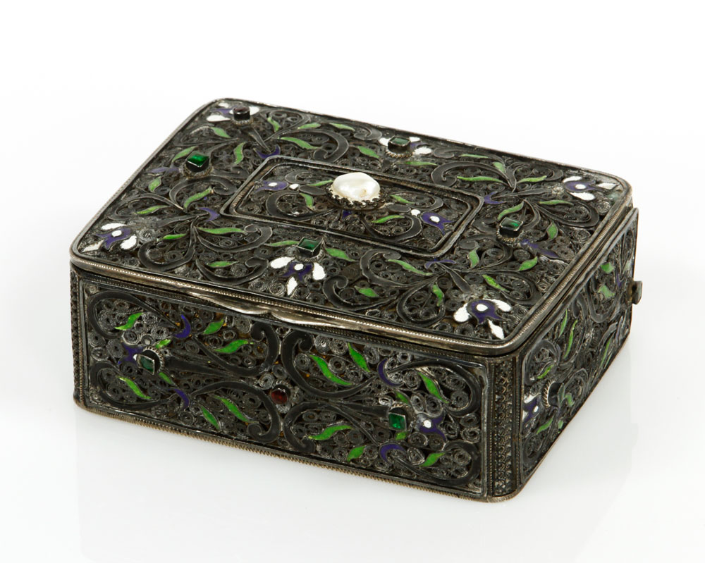 Appraisal: - th C Austrian Silver Gilt and Enamel Box th