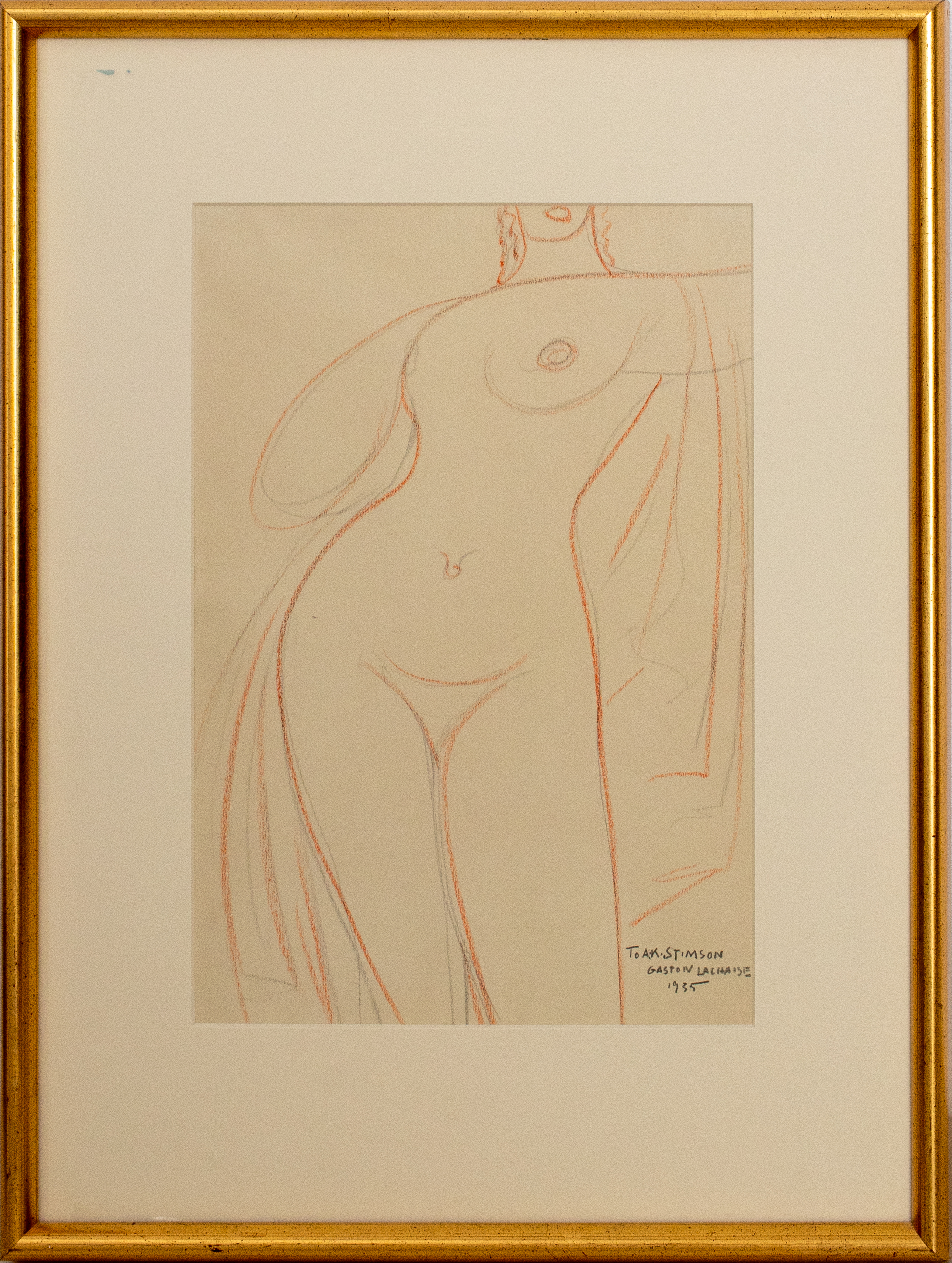 Appraisal: GASTON LACHAISE FEMALE NUDE GRAPHITE ON PAPER Gaston Lachaise French