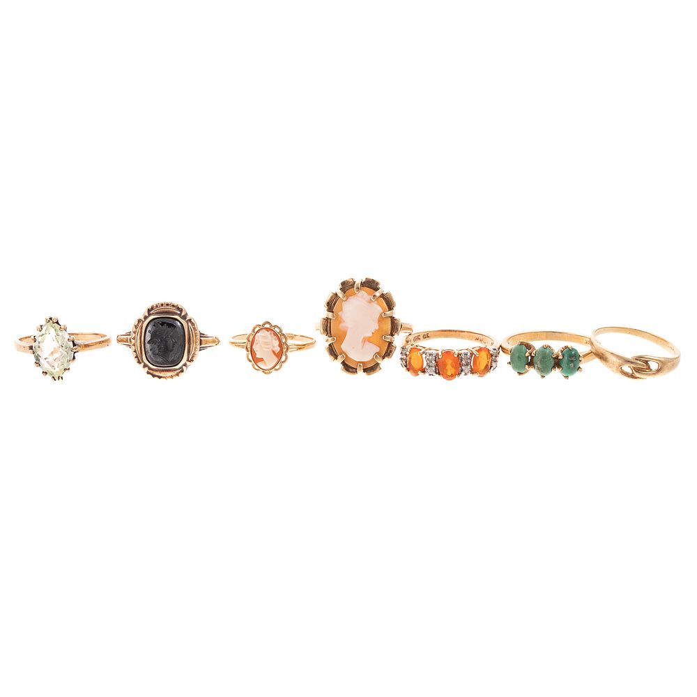 Appraisal: A Large Assortment of Gemstone Rings in K A collection