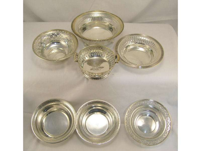 Appraisal: - Sterling Pierced Bowl Lot Includes Three footed bowl measures