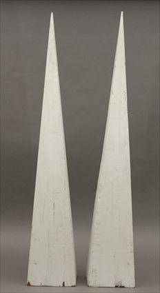 Appraisal: Pair of White-Painted Obelisks