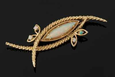 Appraisal: A Ladies' White Opal Brooch Tested k yellow gold brooch