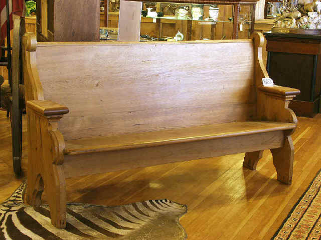 Appraisal: Antique pine church pew Estimate -