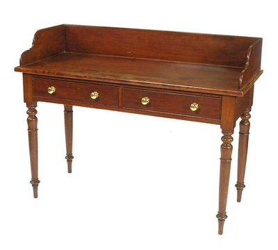 Appraisal: An early th century mahogany washstand the three quarter galleried