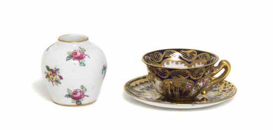 Appraisal: Two English Diminutive Articles Crown Staffordshire comprising an urn with