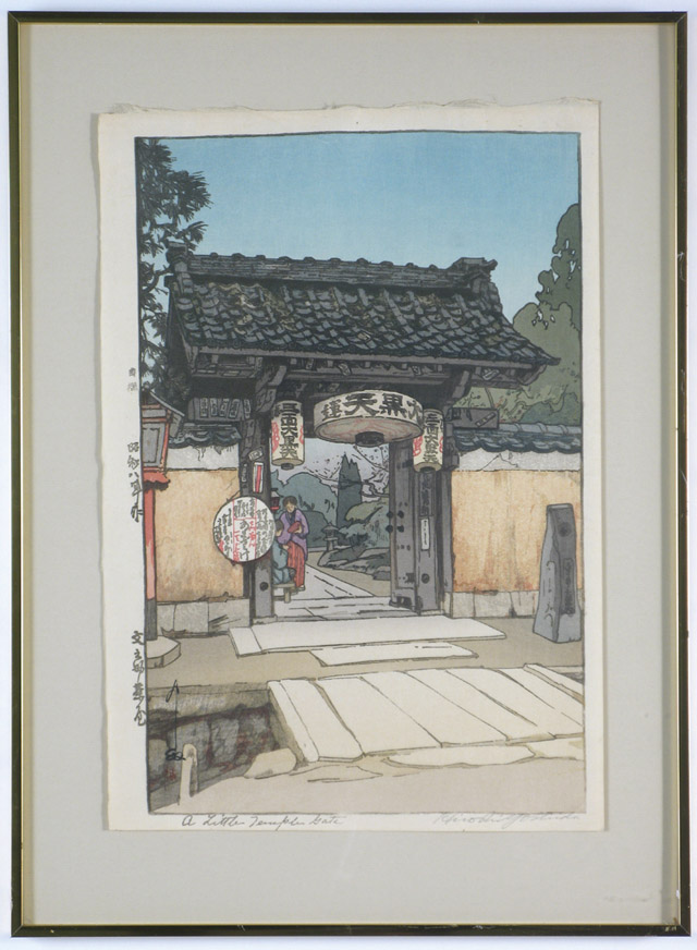 Appraisal: HIROSHI YOSHIDA COLOR WOODCUT in vertical format Boston Mass -