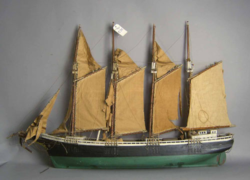 Appraisal: Carved and painted ship model early th c