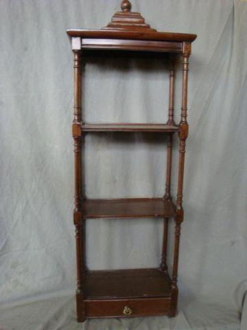 Appraisal: Mahogany Regency Style Wall Shelf Old break to finial reglued