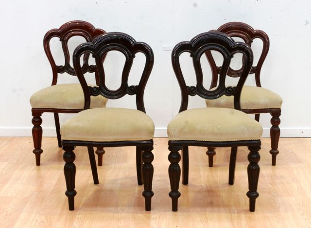 Appraisal: A set of ten Victorian dining chairs