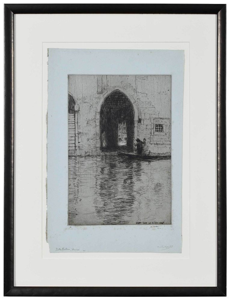 Appraisal: James McBey Scottish - Sotto Portico Venice III signed lower