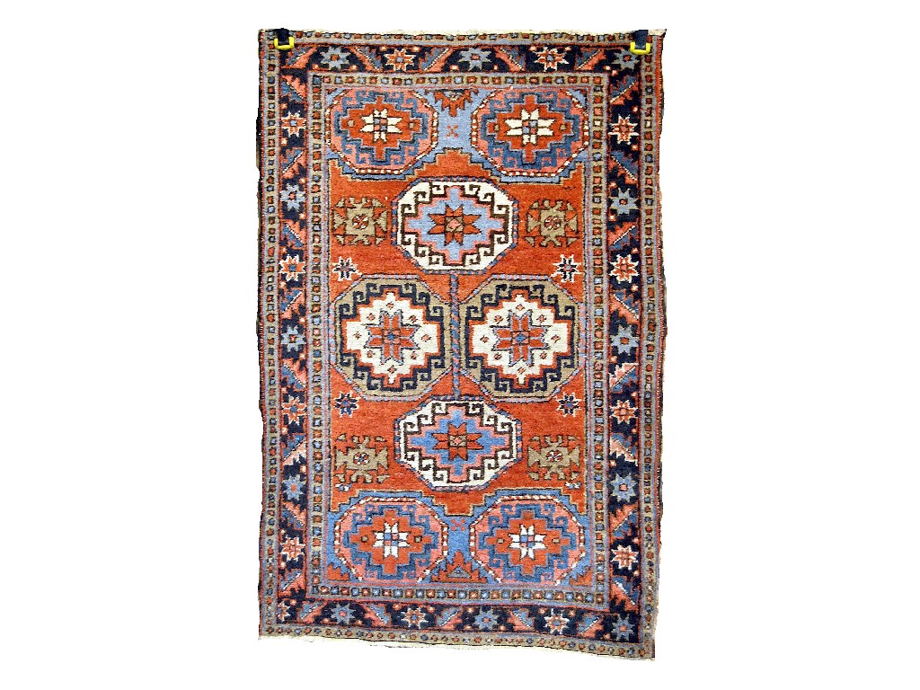 Appraisal: Persian small Heriz rug with Memling design nd quarter th