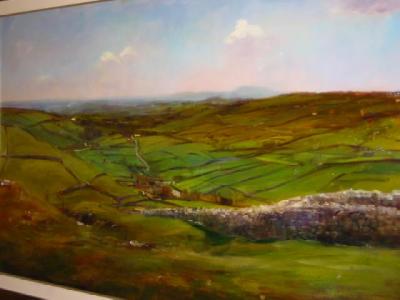 Appraisal: PABLO DEMARIA Pattern of Stone Walls through Malham Valley signed