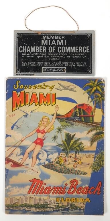 Appraisal: Two vintage items from Miami a photo booklet with about