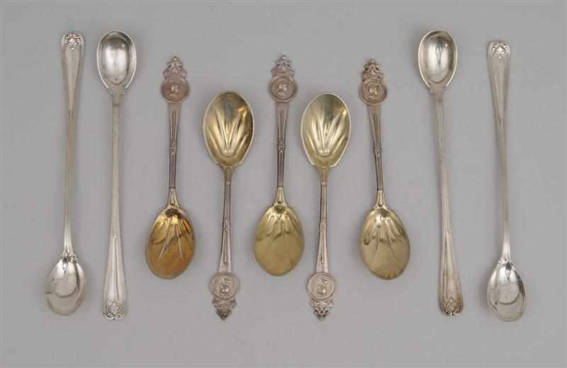 Appraisal: SET OF ELEVEN TIFFANY CO MONOGRAMMED SILVER PARFAIT SPOONS AND