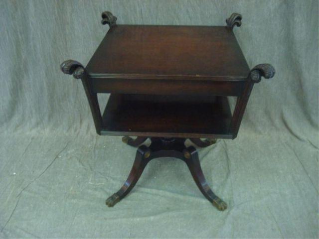 Appraisal: Mahogany Pedestal Center Table with Prince Of Wales Plume edges