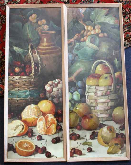 Appraisal: Giovanni Barbaro A Dudley pair of watercolours Still lifes of