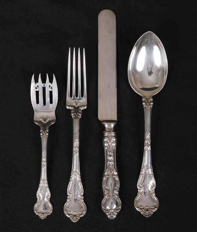 Appraisal: ESTATE WENDELL LOMBARDY STERLING FLATWARE SET An assembled collection of