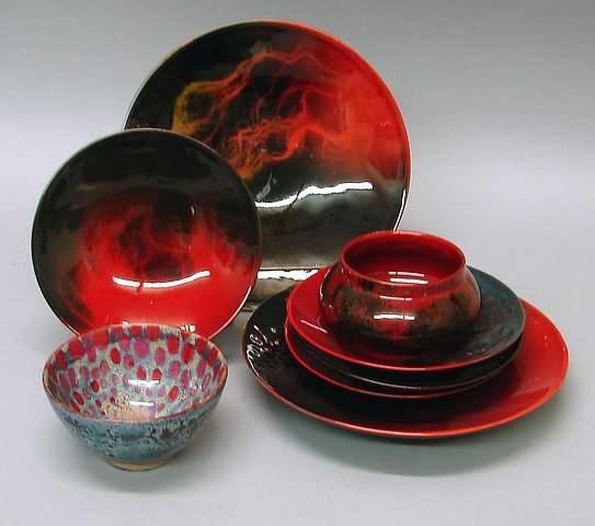 Appraisal: Including Royal Doulton Flambe Veined two plates and plates NZC