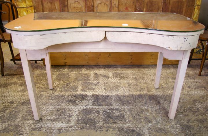 Appraisal: American Mirror-Glazed Pine Vanity the mirrored top of oxbow form