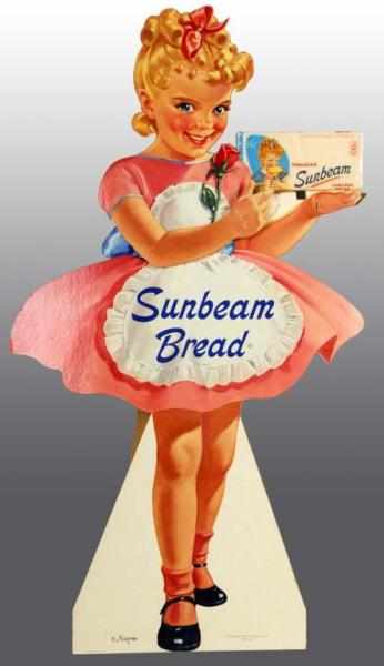 Appraisal: Sunbeam Bread Die-Cut Stand-Up Display Sign Description 's Cardboard Includes