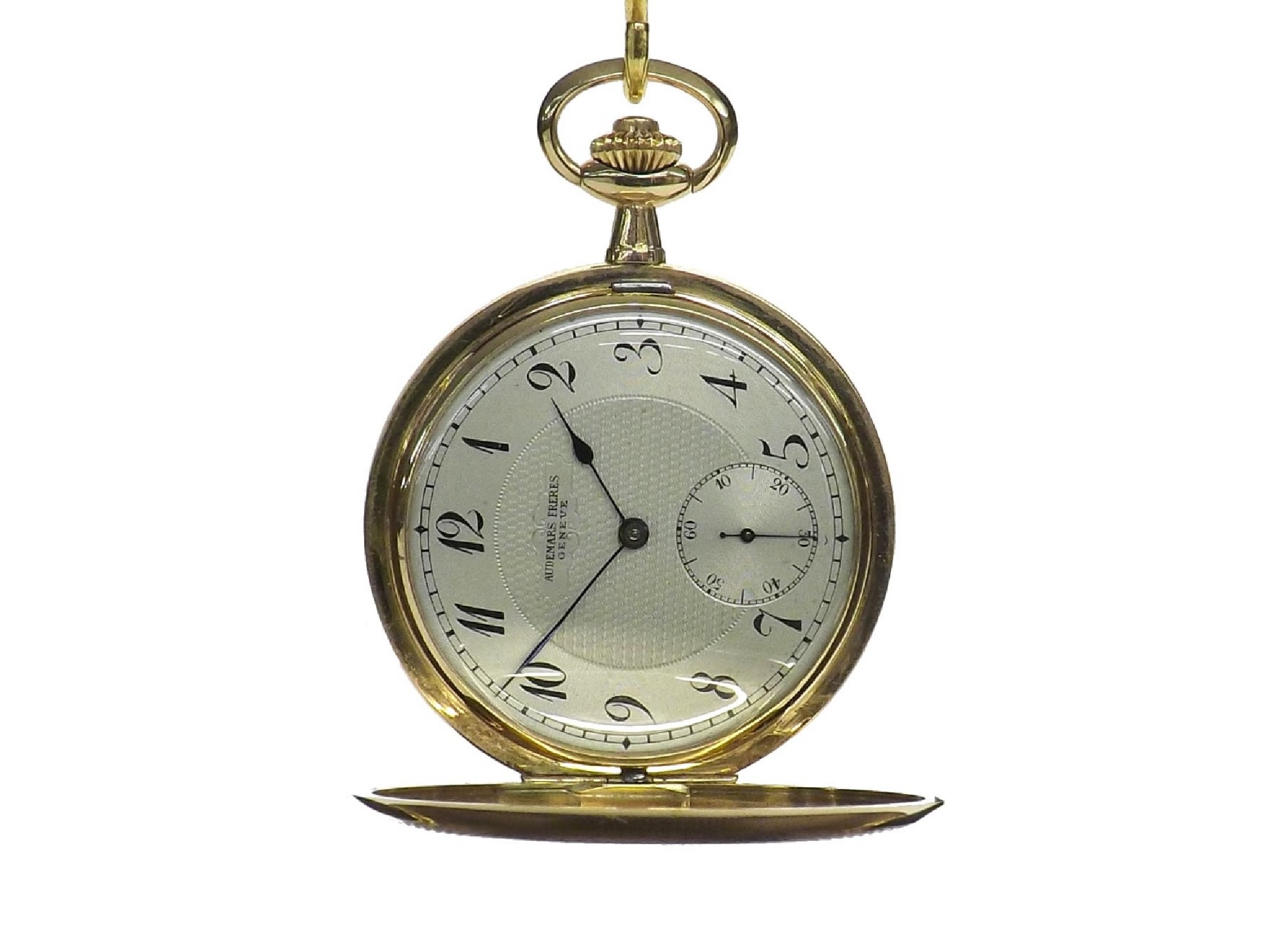 Appraisal: Fine Audemars Freres Geneva k lever hunter pocket watch signed