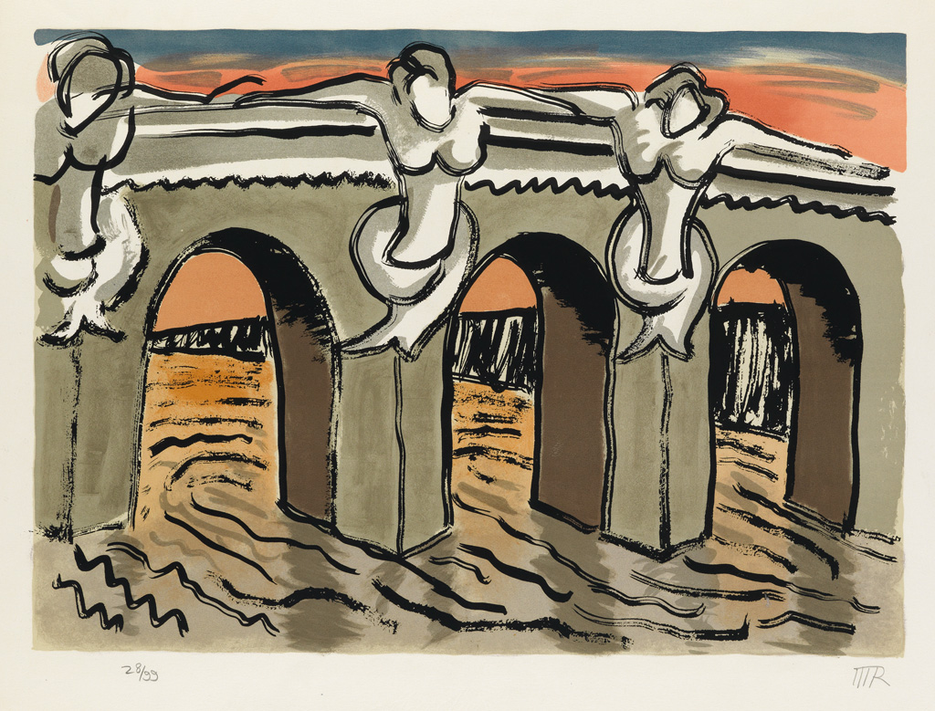 Appraisal: MAN RAY Pont Neuf Color lithograph x mm x inches